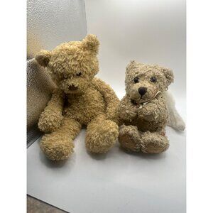 Gund Angel Bear & Recipe Of Love Bear Plush Set Beige 14216 & Huggum